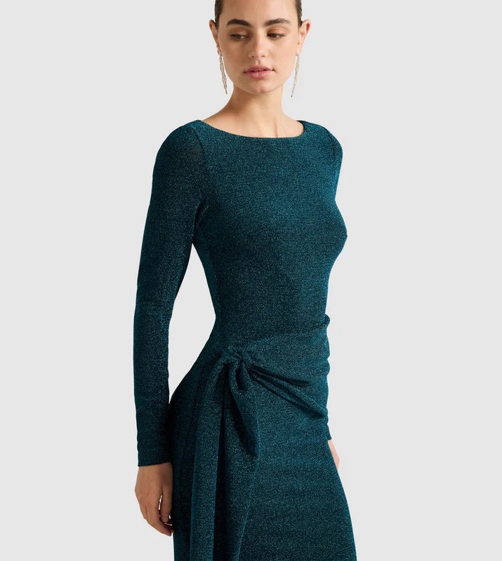 forever new  EDEN Long Sleeves Glitter Maxi Dress for Women | Best Price UAE